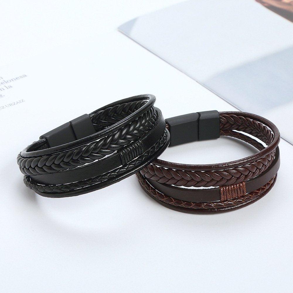 Fashion leather rope hand-woven bracelet