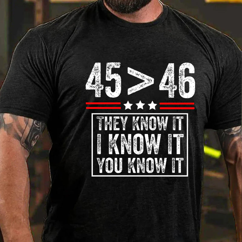 45 Is Greater Than 46 They Know It I Know It You Know It  Men's T-shirt