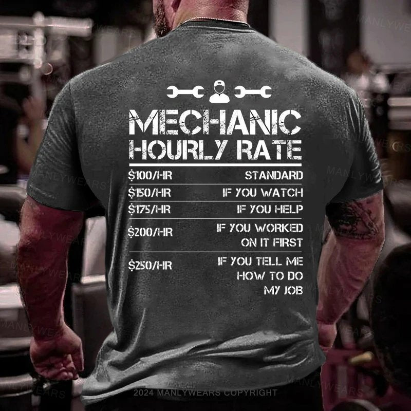 Mechanic Hourly Rate Short Sleeve T-Shirt