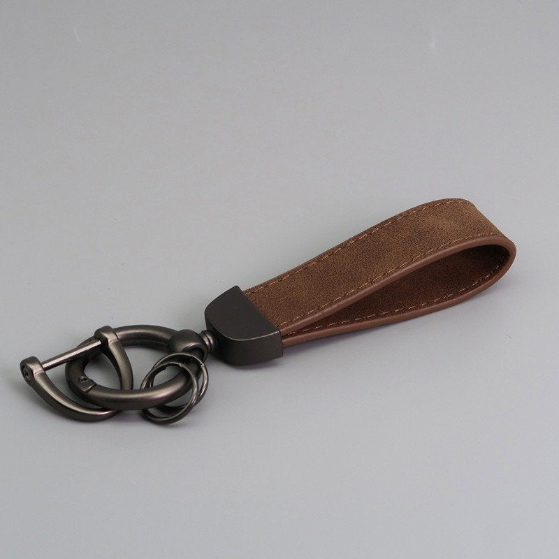 Leather Keychain Alloy Keyrings