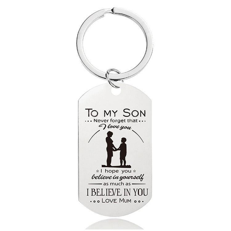 Stainless Steel Father's Day Gift Keychain