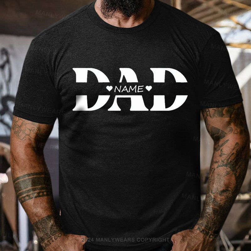 Personalized Dad Shirt With Kids Names T-Shirt