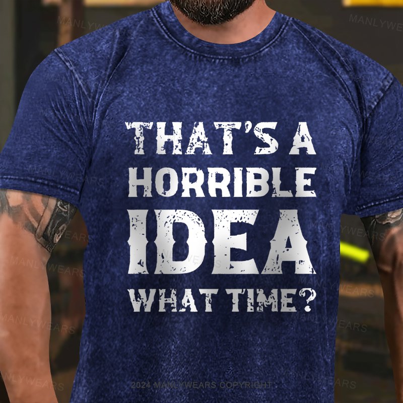 That's A Horrible Idea What Time Washed T-Shirt