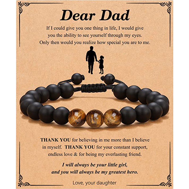 Tiger Eye Stone Frosted Father's Day Gift Bracelet