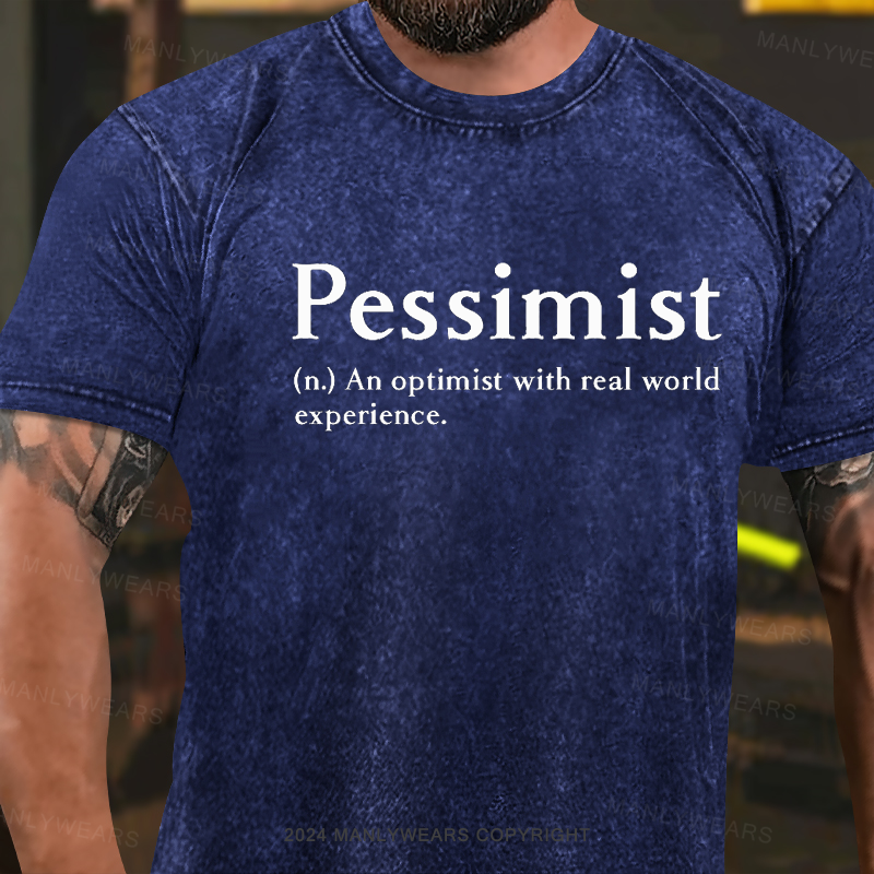 Pessimist Definition Washed T-Shirt