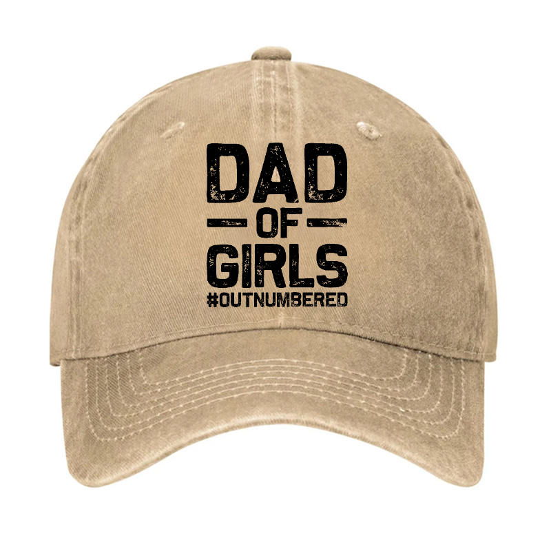 Dad Of Girls Outnumbered Funny Father Gift Hat