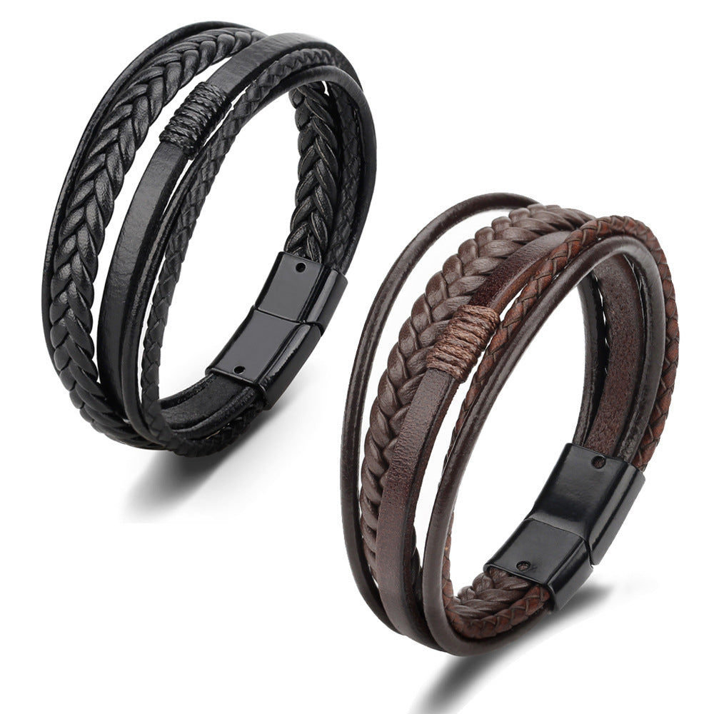 Fashion leather rope hand-woven bracelet