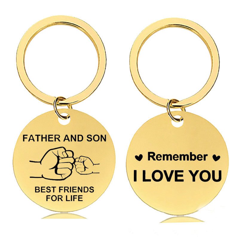 Stainless Steel Father's Day Gift Keychain Pendant