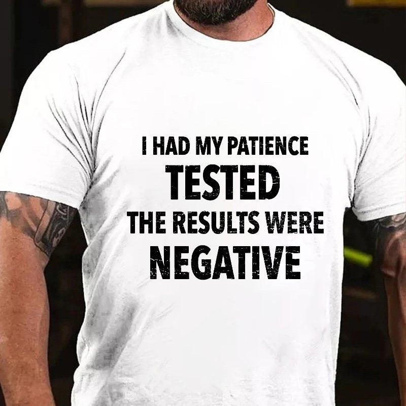 I Had My Patience Tested The Results Were Negative T-Shirt