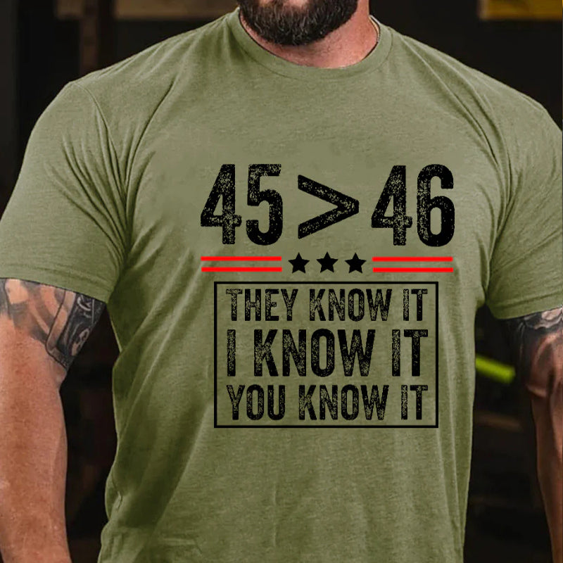 45 Is Greater Than 46 They Know It I Know It You Know It  Men's T-shirt