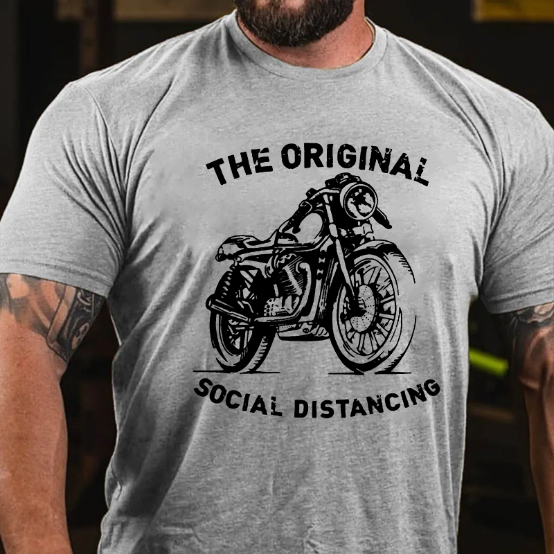 Funny Motorcycle Original Social Distancing T-shirt