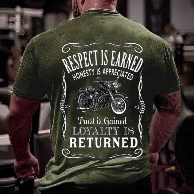 Respect Is Earned Honesty Is Appreciated Trust Is Gained Loyalty Is Returned T-Shirt