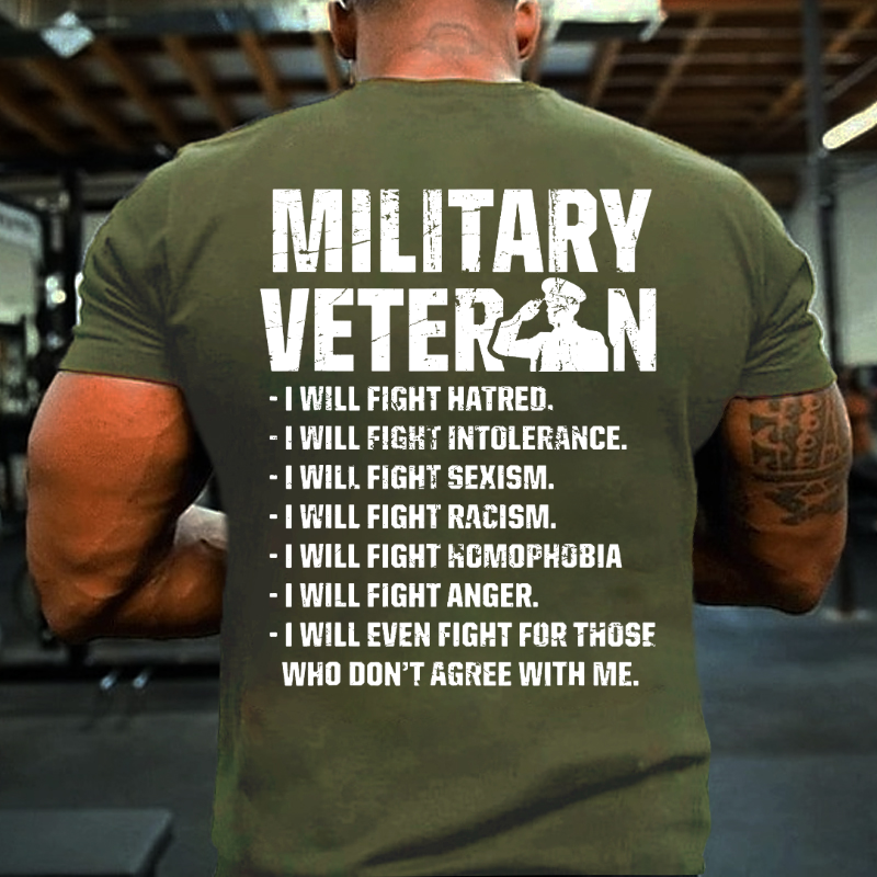 Military Veteran I Will Fight Anger T-shirt