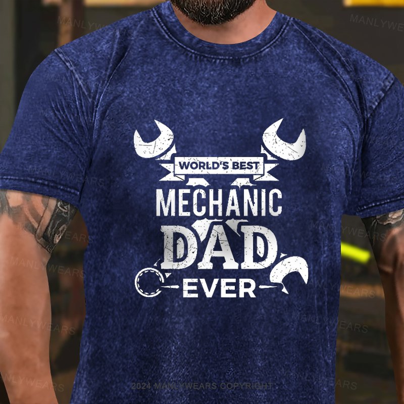 World's Best Mechanic Dad Ever Washed T-Shirt