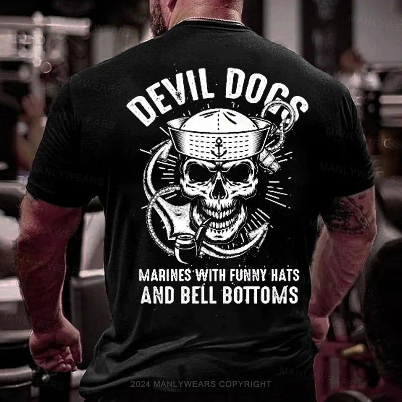 Devil Dogs Marines With Funny Hats And Bell Bottoms T-Shirt