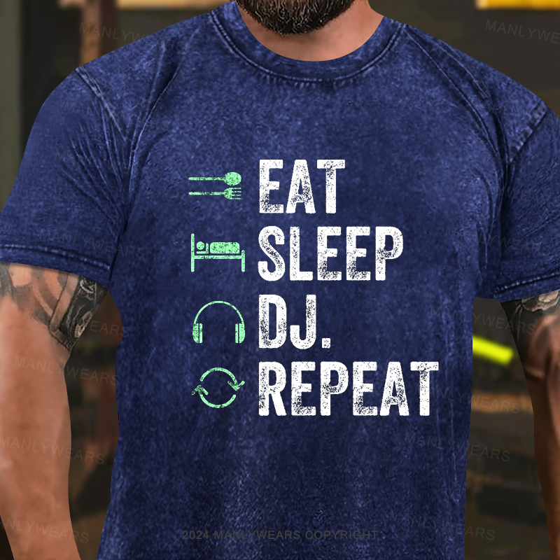 Eat Sleep Dj Repeat Washed T-shirt