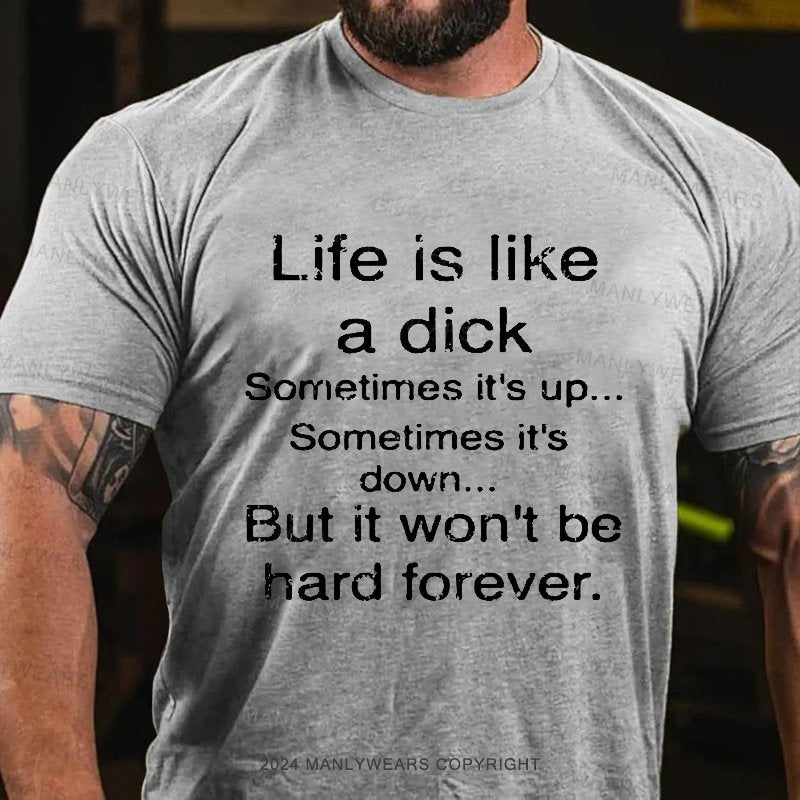 Life Is Like A Dick Sometimes It's Up Sometime It's Down But It Won't Be Hard Forever T-Shirt