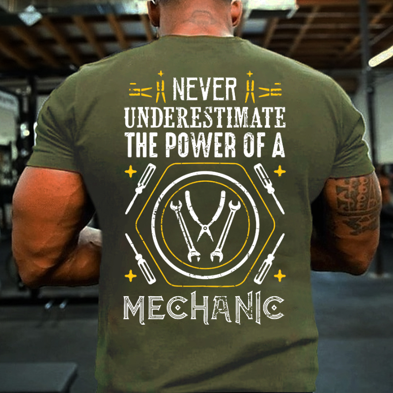 Never Underestimate The Power Of Mechanic T-shirt