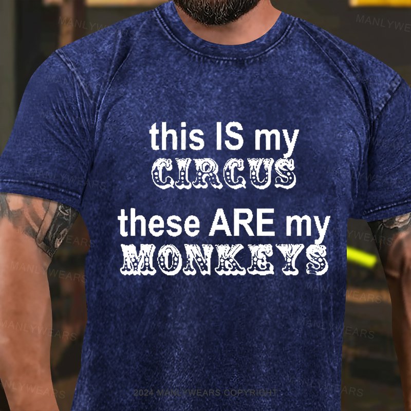 This Is My Circus These Are My Monkeys Washed T-Shirt