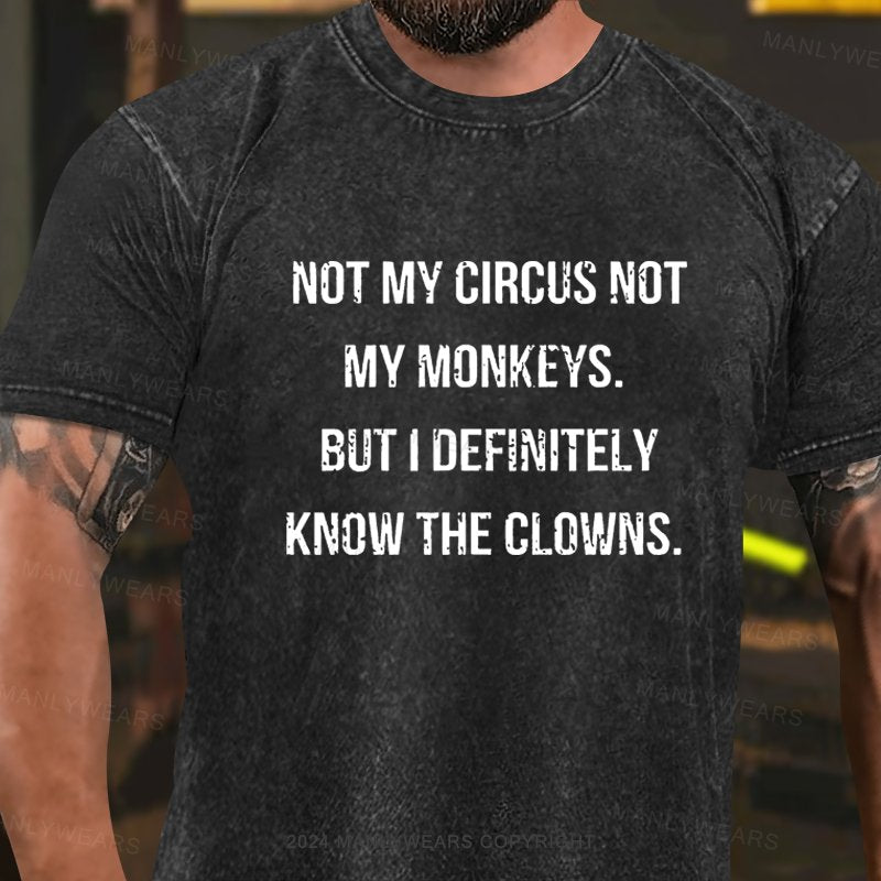 Not My Circus Not My Monkeys But I Definitely Know The Clowns Washed T-Shirt