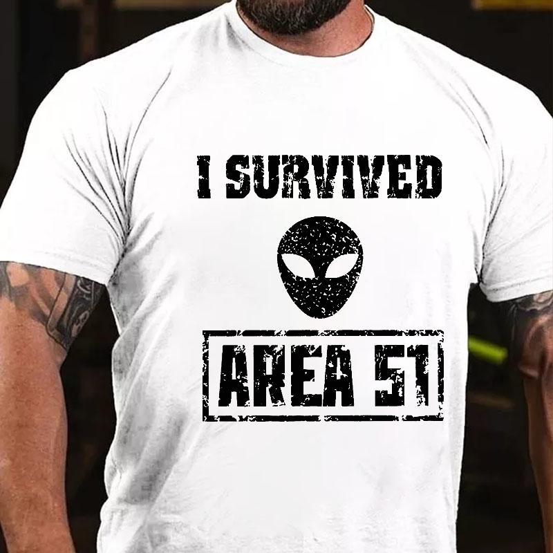 I Survived Area 51 Alien Print T-shirt