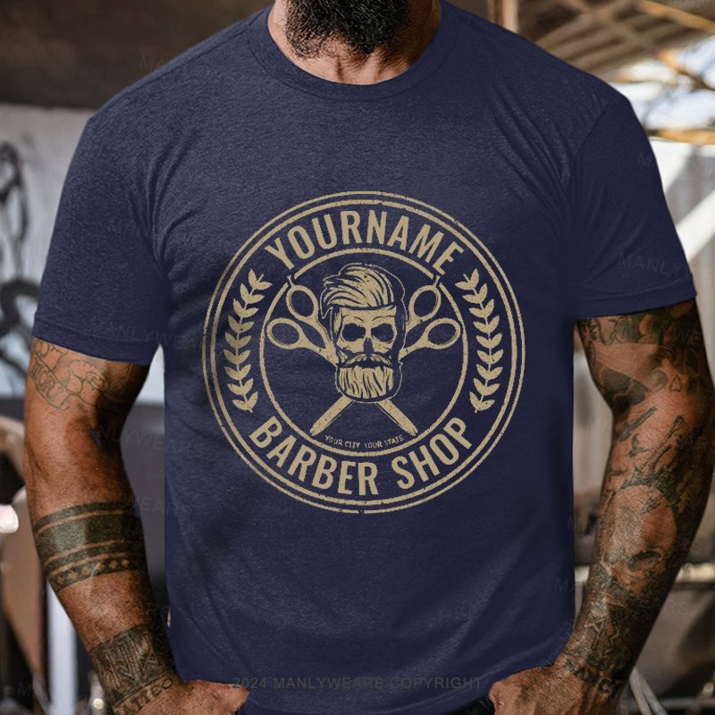 Personalized Name Barber Shop T-Shirt
