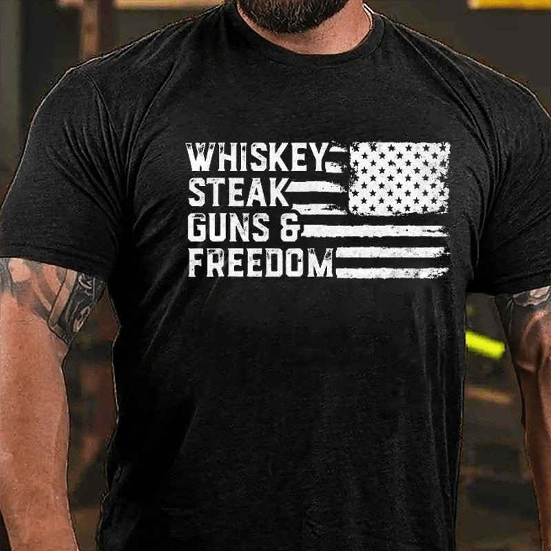 Whiskey Steak Guns & Freedom T-shirt