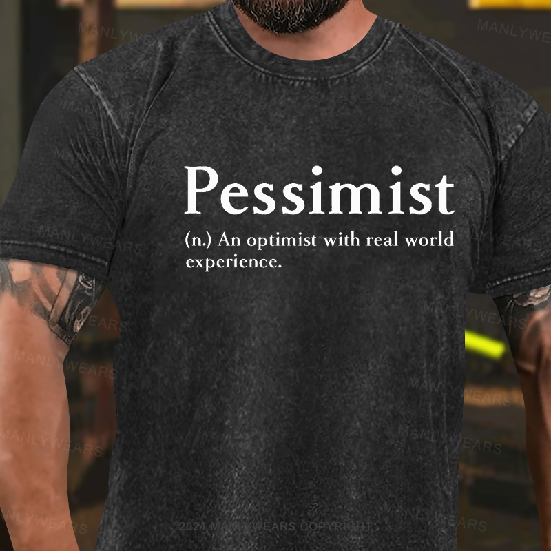 Pessimist Definition Washed T-Shirt