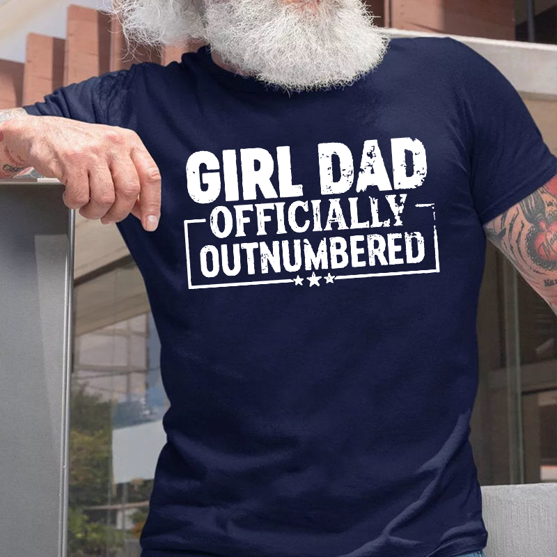 Girl Dad Officially Outnumbered Funny Dad Of Girls T-shirt
