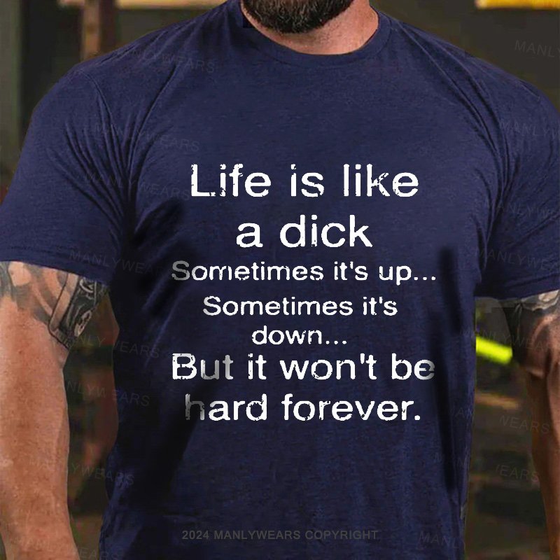 Life Is Like A Dick Sometimes It's Up Sometime It's Down But It Won't Be Hard Forever T-Shirt