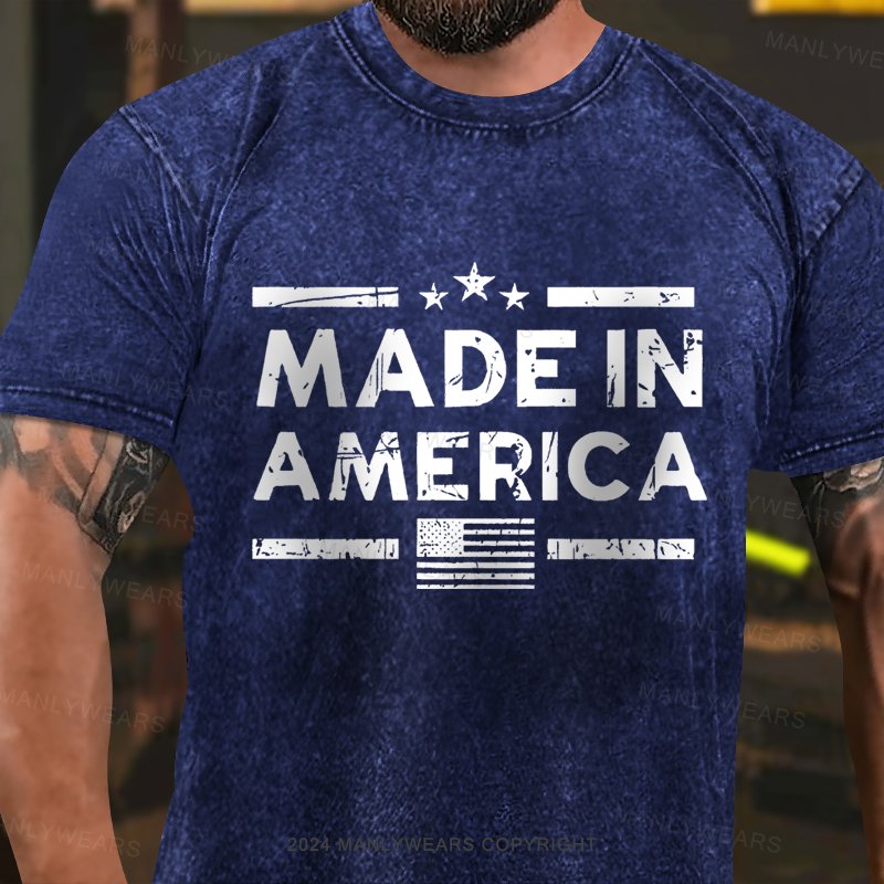 Made In America USA Flag Washed T-Shirt