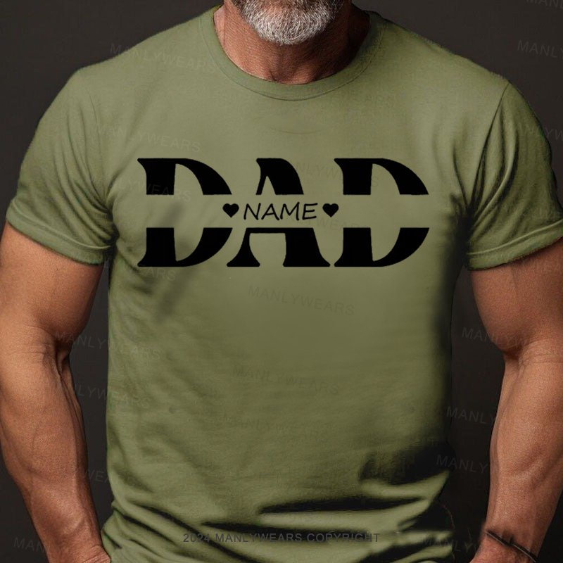 Personalized Dad Shirt With Kids Names T-Shirt