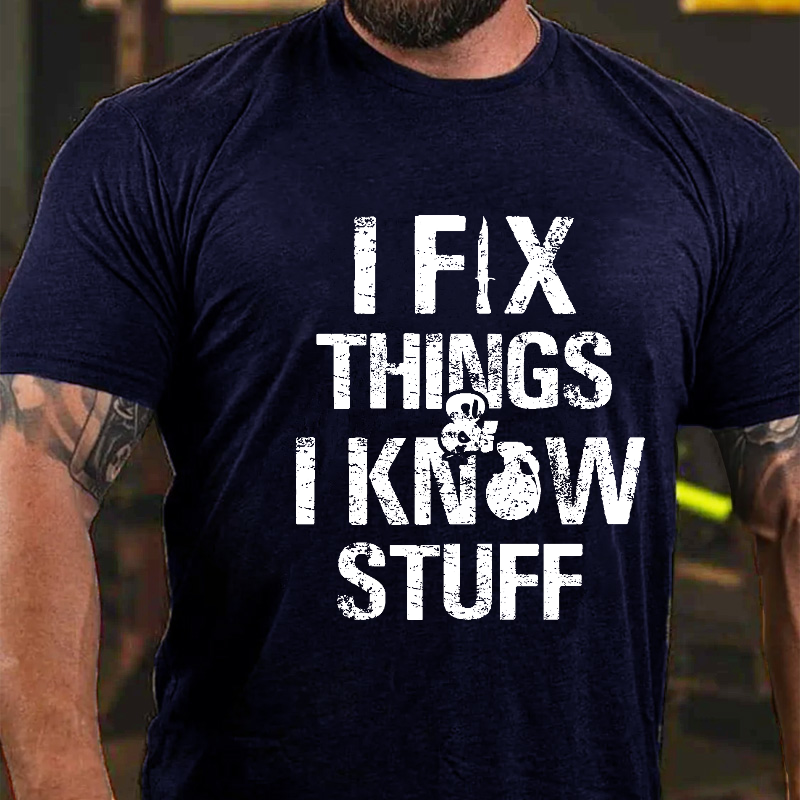 I Fix Things And I Know Stuff Dagger Grenade Print Men's T-shirt