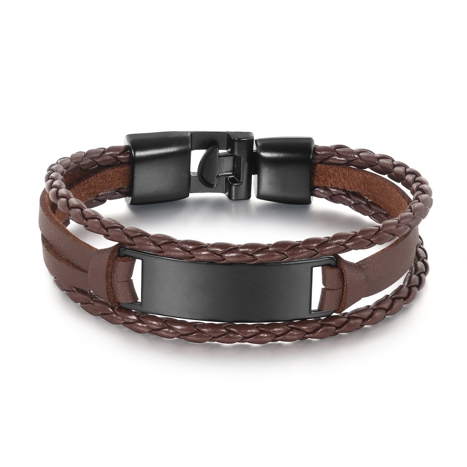 Multilayer Braided Men's Leather Bracelet