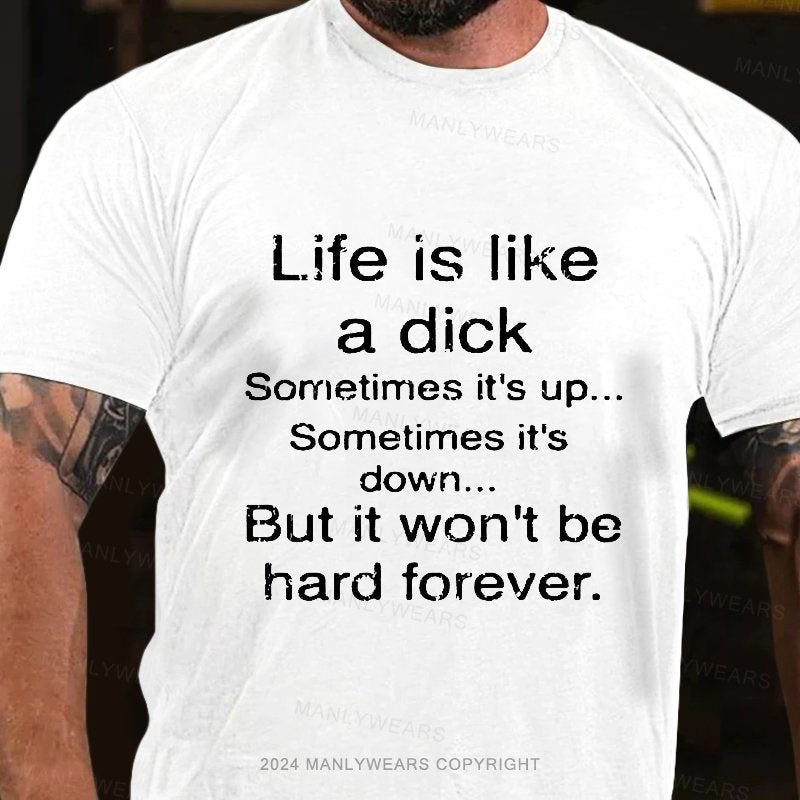 Life Is Like A Dick Sometimes It's Up Sometime It's Down But It Won't Be Hard Forever T-Shirt