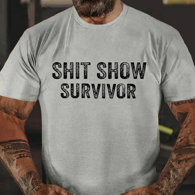 Shit Show Survivor Sarcastic Print Men's T-shirt