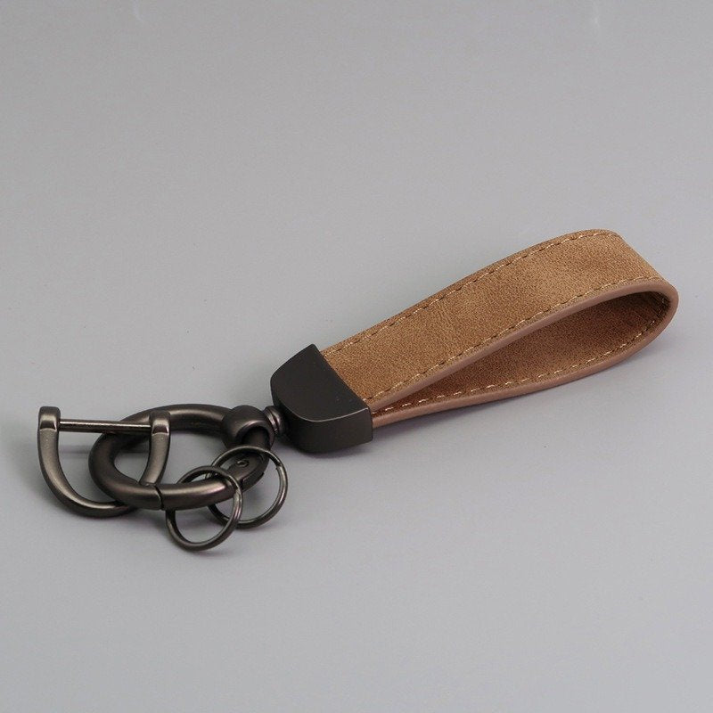 Leather Keychain Alloy Keyrings