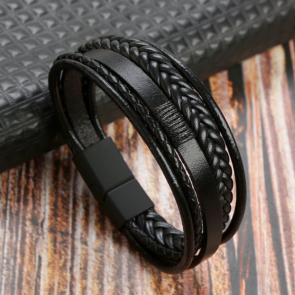 Fashion leather rope hand-woven bracelet