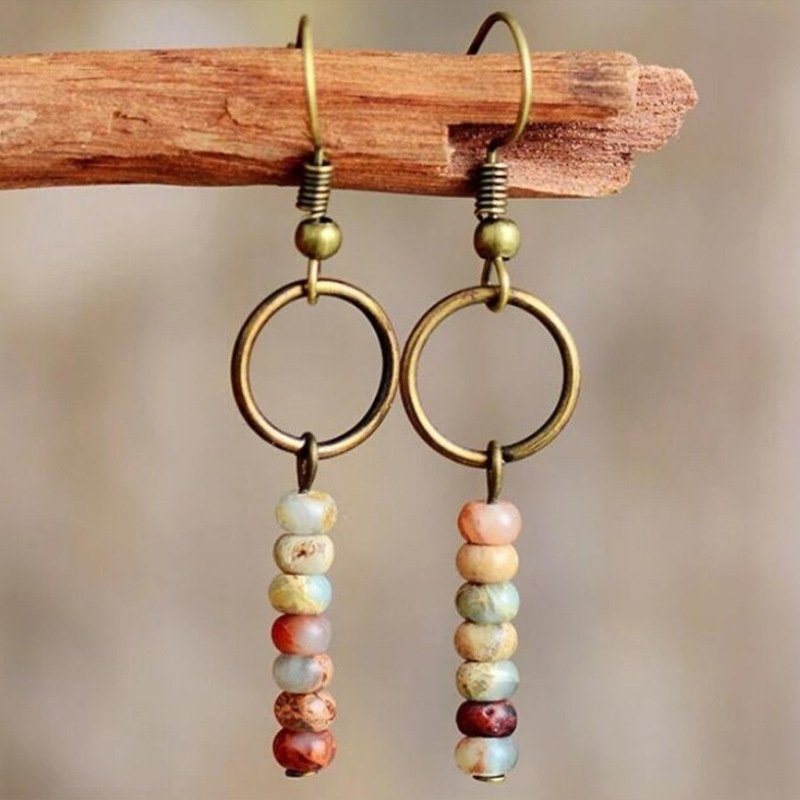 Bohemian Colorful Beaded Earrings