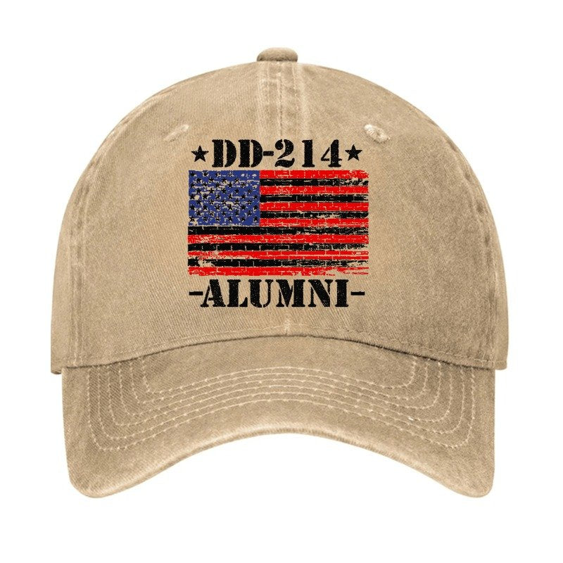 Dd-214 Alumni Military Veteran American Flag Patriotic Cap