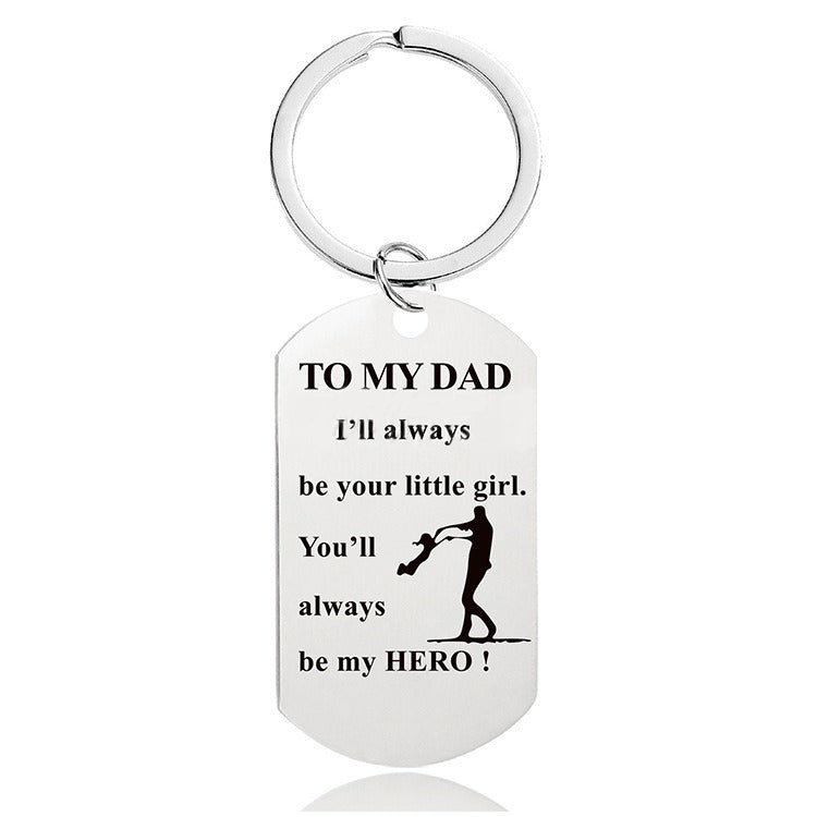 Stainless Steel Father's Day Gift Keychain