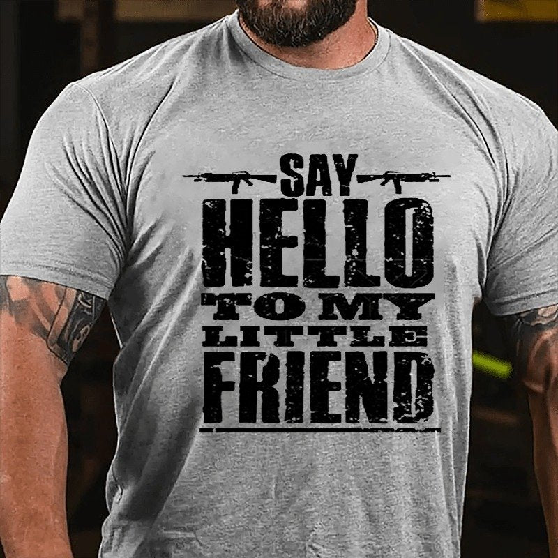 Say Hello To My Little Friend Guns Print T-shirt