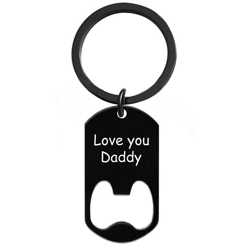Stainless Steel Father's Day Gift bottle opener Keychain