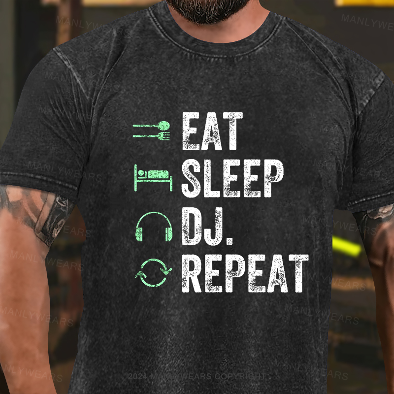 Eat Sleep Dj Repeat Washed T-shirt