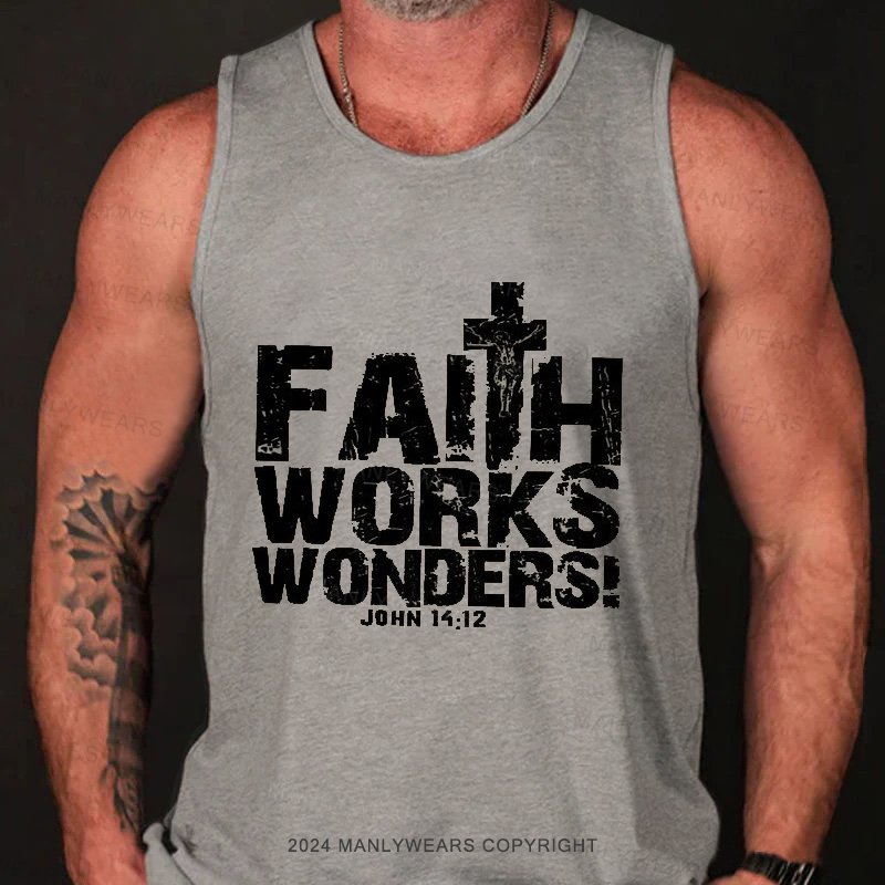 Faith Works Works Wonders John 14:12 Washed Tank Top