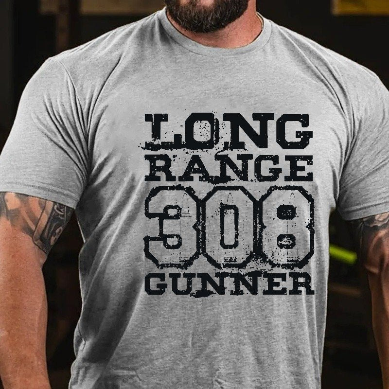 Long Range 308 Gunner Funny Guns T-shirt