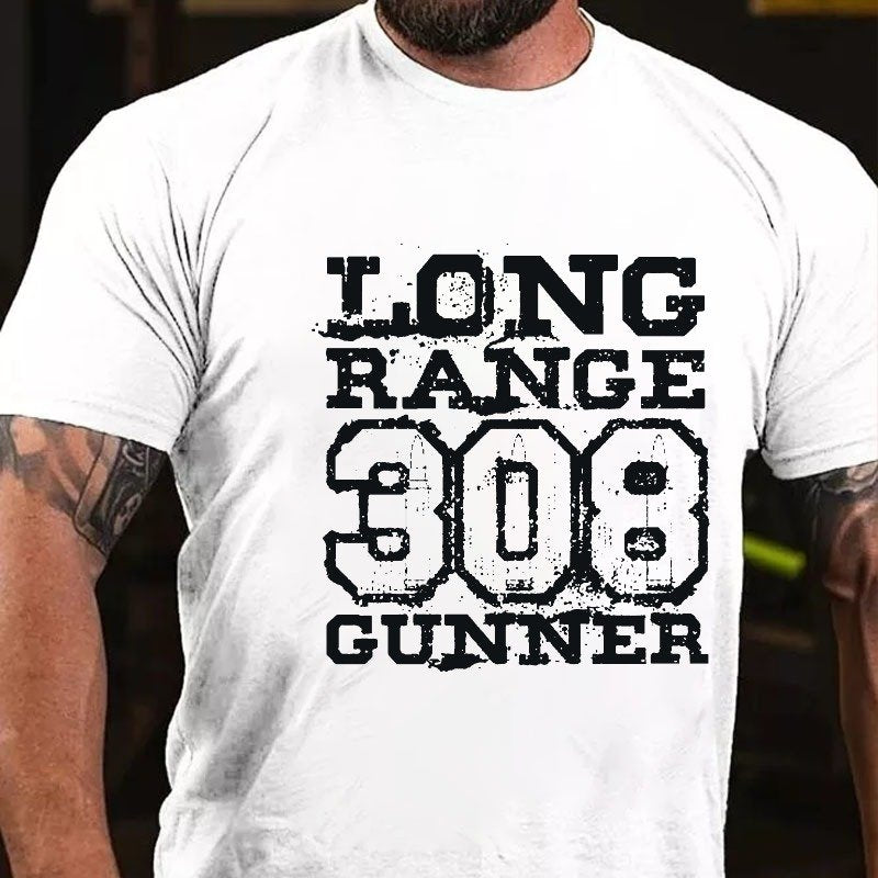 Long Range 308 Gunner Funny Guns T-shirt