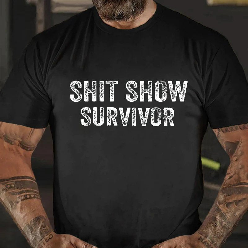 Shit Show Survivor Sarcastic Print Men's T-shirt