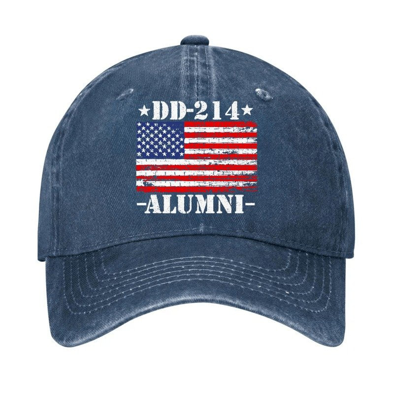 Dd-214 Alumni Military Veteran American Flag Patriotic Cap