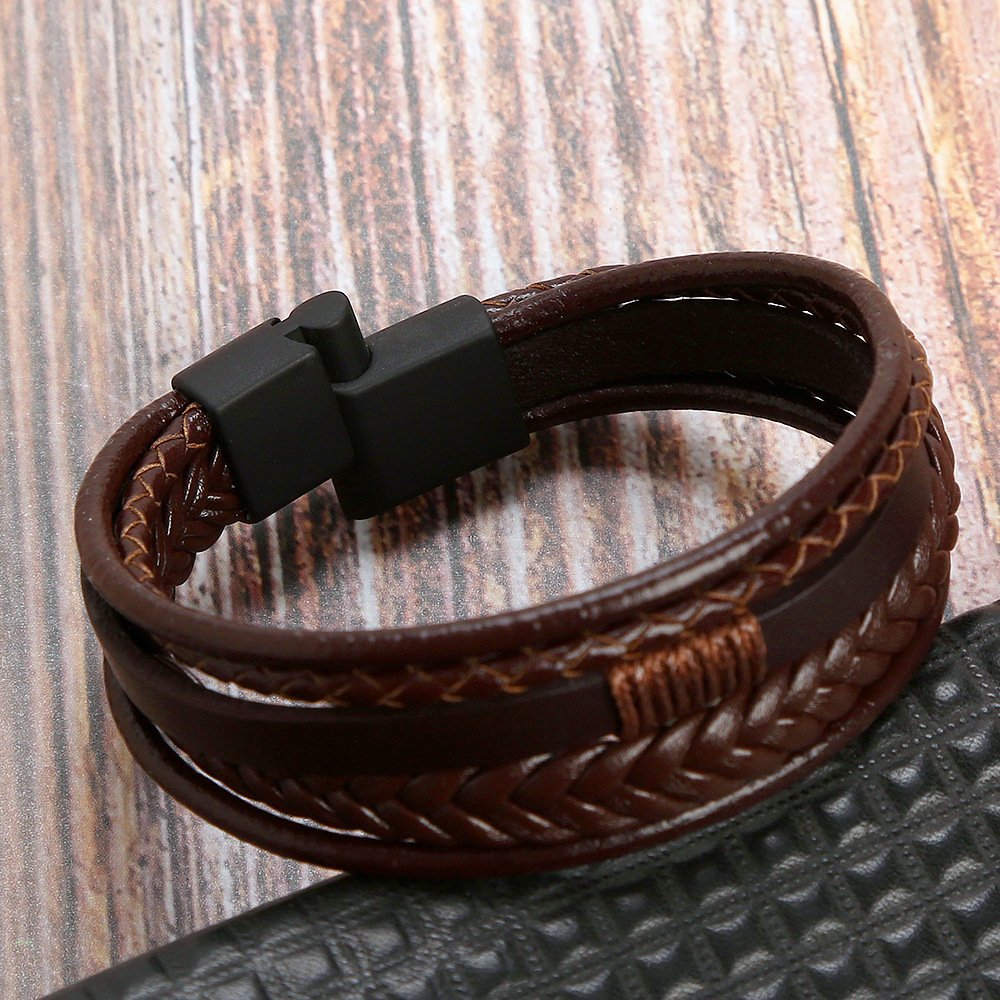 Fashion leather rope hand-woven bracelet